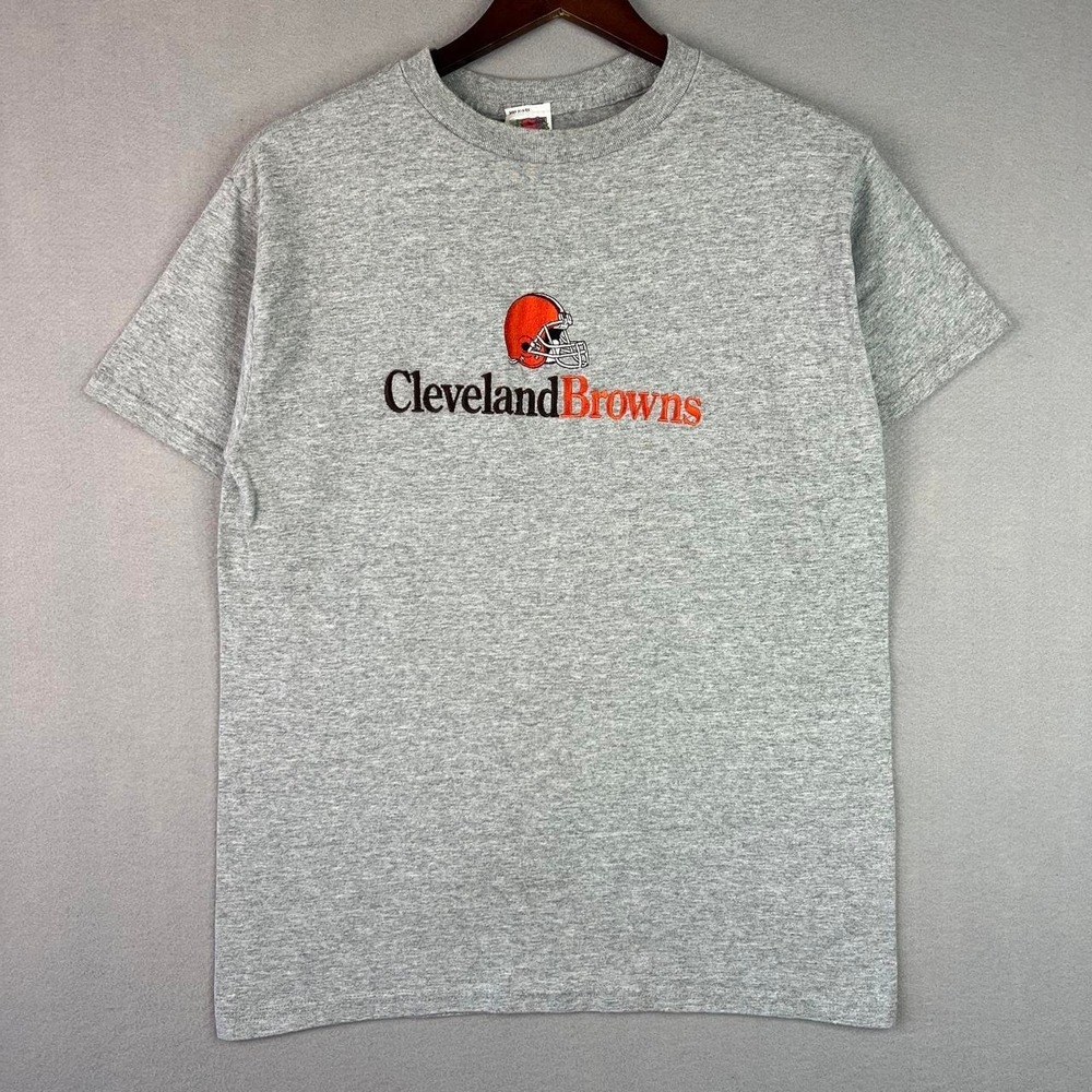 90s Cleveland Browns NFL Football Grey Embroidered Tee Shirt